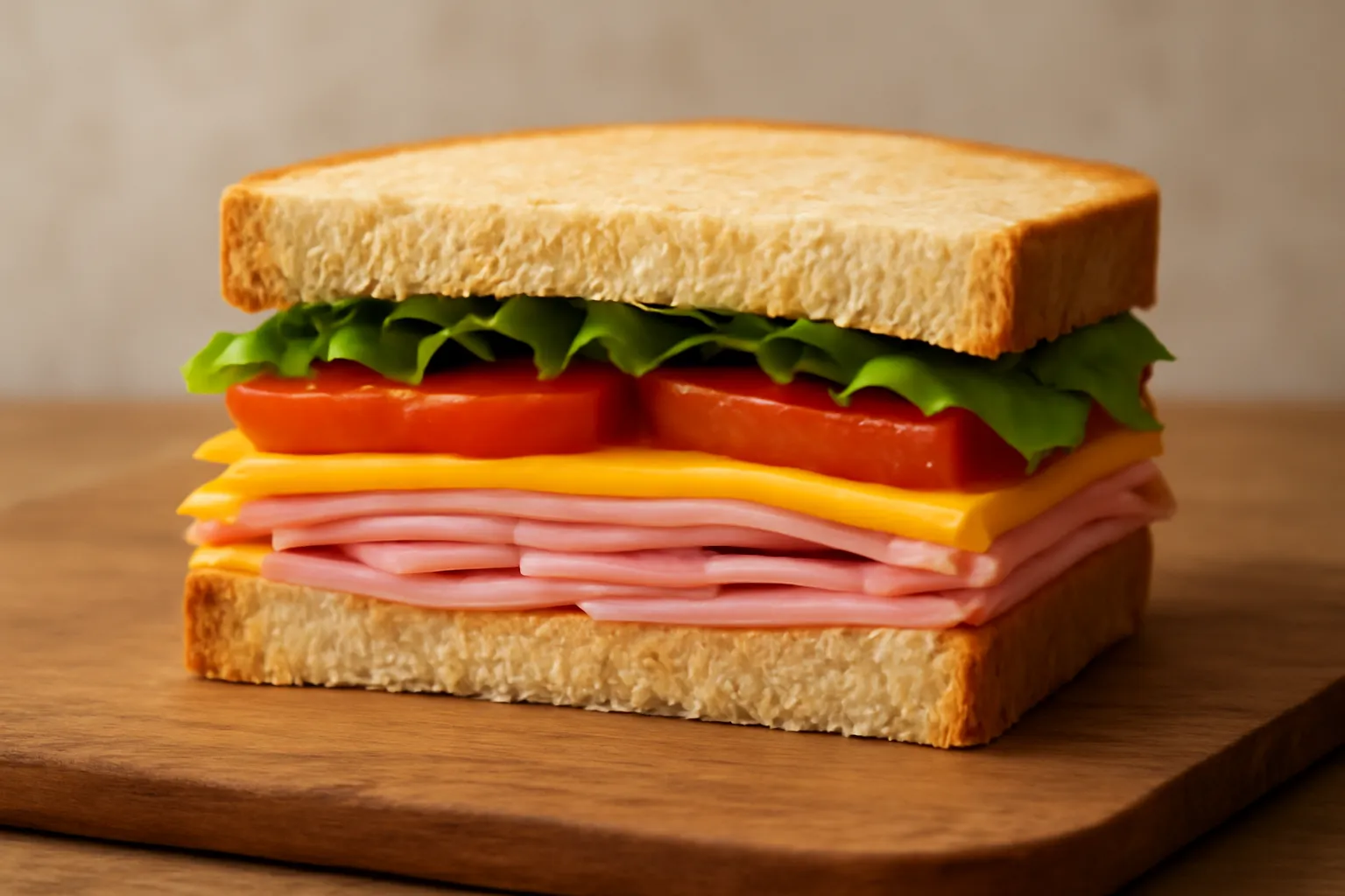 Ổ bánh mì cắt ngang cho thấy các lớp nhân xếp rõ ràng từ dưới lên